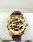 (3 to 7 days)  Hollow Men's Leather Belt Mechanical Watch Waterproof