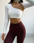Women’s Sexy Nylon Pullover – Tight Long-Sleeve Cropped Top