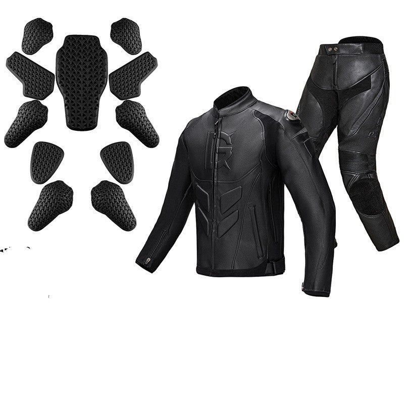 Wind-proof Motorcycle Leather Pants Suit For Men