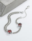 925 Sterling Silver LAB GROWN STONES Chain Double Layer BRACLET FOR WOMEN