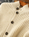 Men’s Thick Wool Batwing-Sleeve Cardigan – Plus-Size Casual Knitwear Sweater