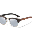 UV400 Semi-rimless Men's And Women's Polarized wooden Sunglasses