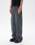 Men’s Loose Machete Pants - Wide Leg Cotton Trousers (Khaki/Gray, M-2XL) Straight Leg Comfort Fit with Elastic Waist