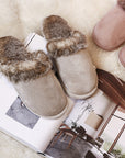 Couple Wool Slippers Men And Women Nonslip Rubber Soled Cotton Shoes