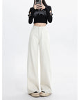 White Draping Jeans For Women