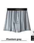 Men Ice Silk Boxer Briefs – Breathable Mid-Waist Satin Comfort Underpants
