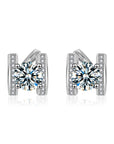 1 CARET Moissanite Silver Earrings WOEMEN