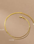 14K Gold Anklet S925 Silver