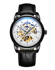 Men's Leather Waterproof Luminous Mechanical Watch