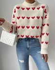 Loose Heart Jacquard Pullover