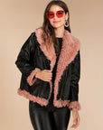 Imitation raccoon fur sheepskin leather jacket ( 3 to 7 days shipping)