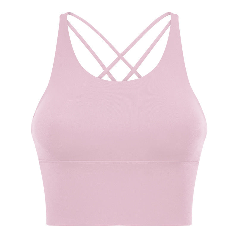 Backless Fitness Bra Small Suspenders Solid Color