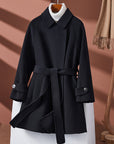 Women’s Reversible Cashmere Coat – Elegant Loose-Fit Wool Blend Outerwear