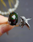 Natural Black Opal Ring For Women (3 to 7 days shipping)