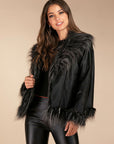 Imitation raccoon fur sheepskin leather jacket ( 3 to 7 days shipping)