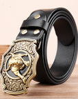 Cow Head Copper Buckle Belt