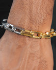 Titanium Steel Two-tone Square Buckle Bamboo Bracelet