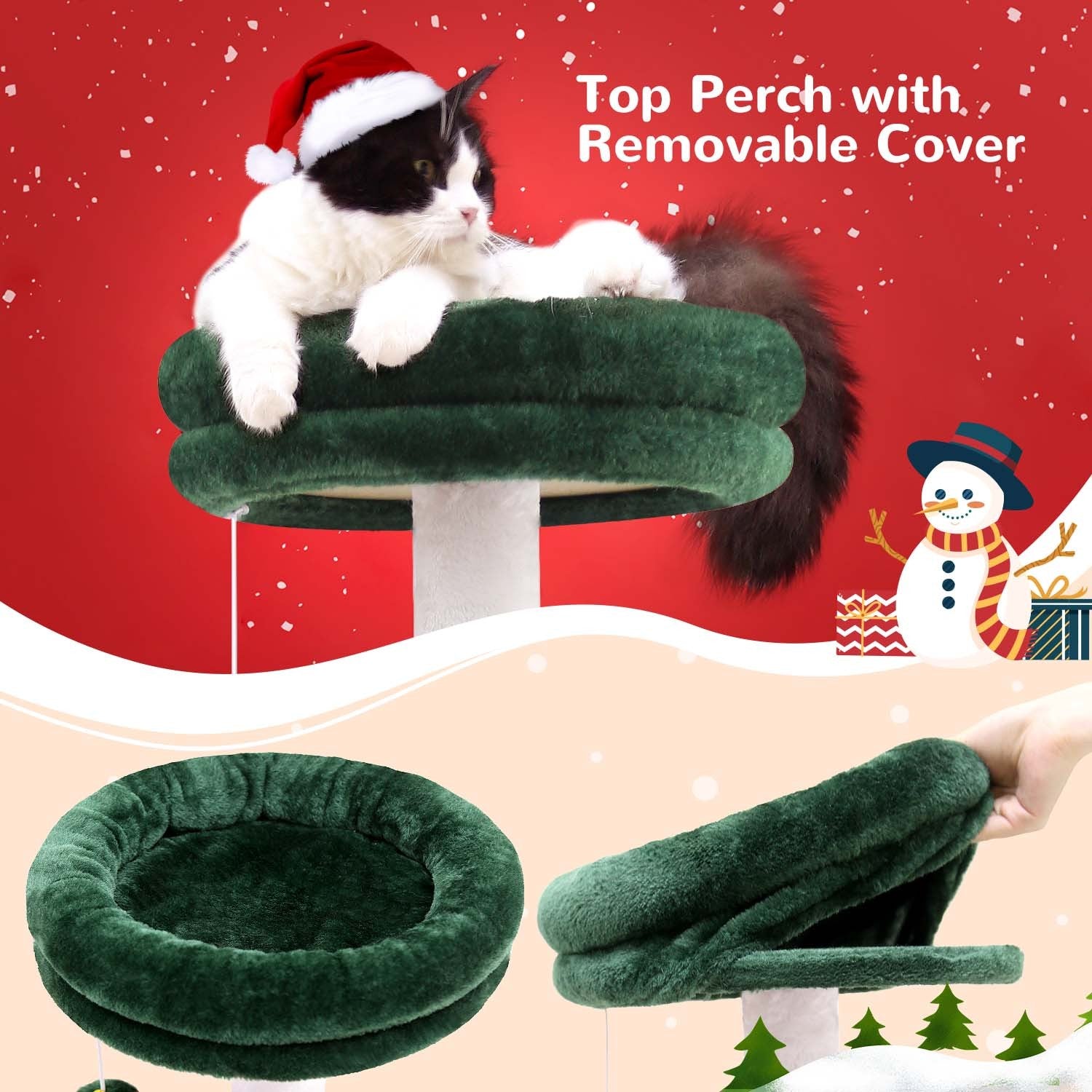 33 Inch Christmas Style Cat Climbing Frame  ( USA ONLY + 3 TO 5 DAYS SHIPPING)