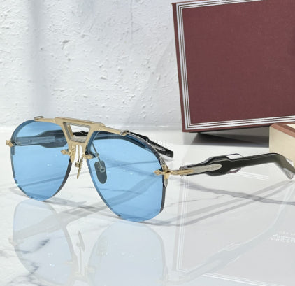 Men’s Light Luxury Metal INS-Style Pilot Sunglasses – Trendy UV Sun Protection for Travel, Driving &amp; Fashion