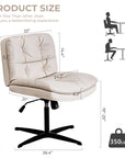 Large Size Armless Home Office Desk Chair Vanity Chair No Wheels ( USA ONLY + 3 TO 5 DAYS SHIPPING)