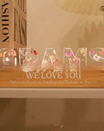 Mother's Day Creative Gift Printing Acrylic Night Light Text Birthday Flower Ornaments