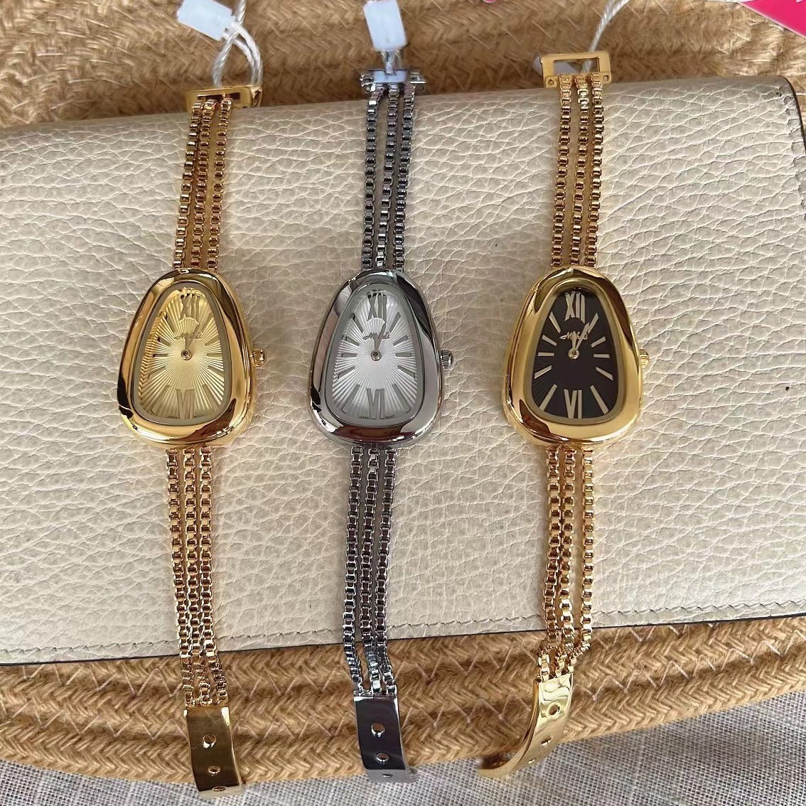 Snake Head High-grade Tassel Chain Women&#39;s Quartz Watch