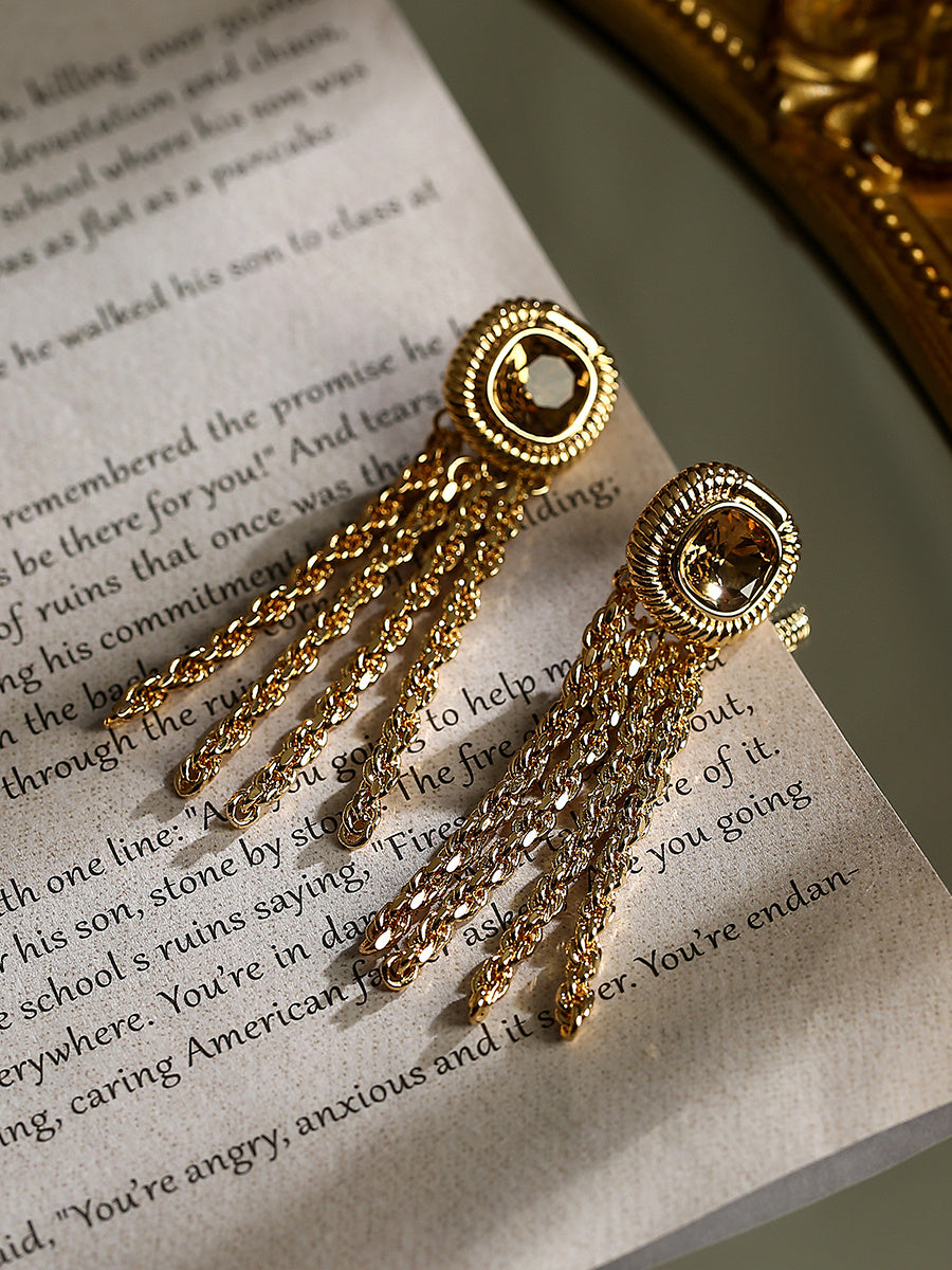 Tassel Retro Silver Pin Earrings Women