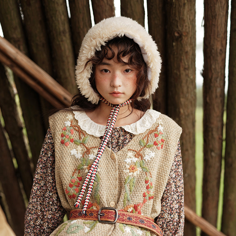 Japanese Cute Lamb Fur Hat – Cozy Warmth with Kawaii Charm