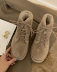 Warm Cotton Shoes With Fleece And Thick Fur