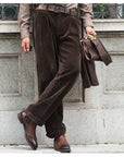 Men’s Mid-Waist Corduroy Straight Pants – Coffee Yupi Overalls Style