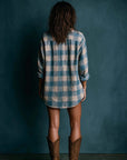 New Plaid Duplex Printing Long Sleeve Cardigan Dress