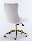 Velvet Fabric Tufted Button Home Office Chair ( USA ONLY + 3 TO 5 DAYS SHIPPING)