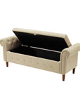 Beige Multifunctional Storage Rectangular Sofa Stool ( USA ONLY + 3 TO 5 DAYS SHIPPING)