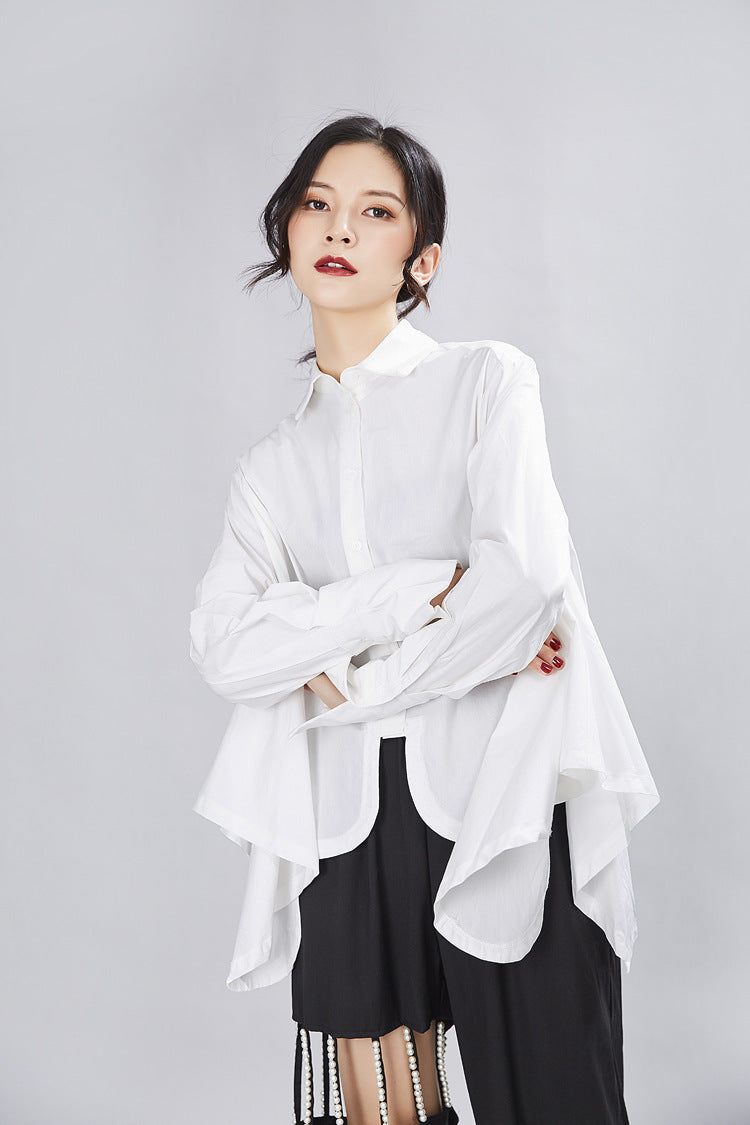 Women&#39;s cotton Loose Long Sleeve Shirt