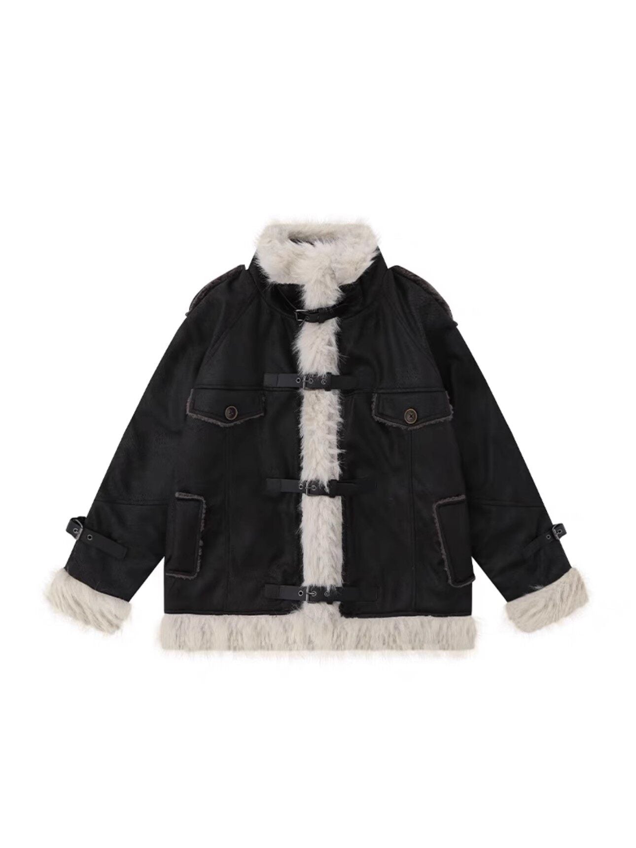 UNISEX Retro Lamb Fur Coat – Cozy Warmth with Vintage Street Edge