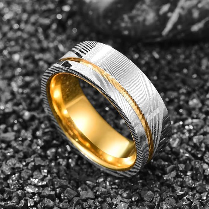 Men&#39;s Fashion Damascus  Steel Ring ( 3 to 7 Days shipping)