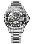 Men’s Double-Sided Hollow Automatic Mechanical Watch – Stainless Steel Fashion Timepiece