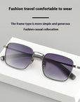 Pure Titanium Square Frame Double Beam Fashion Myopia Glasses For Men (3 to 7 DAYS SHIPPING)