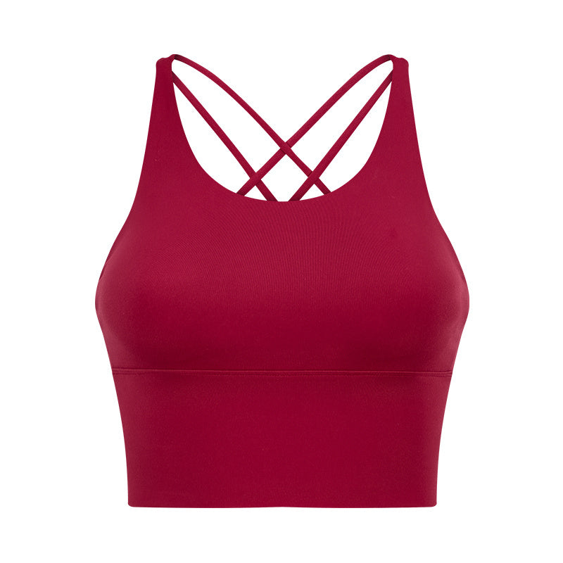 Backless Fitness Bra Small Suspenders Solid Color