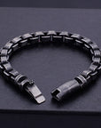 ⚫ Men’s Titanium Steel Bracelet – Retro Punk Style with Geometric Chain Design
