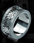 Gypsophila diamond gear rotating men and women ring