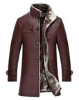 Men's Mid-length  Collar Sheepskin Thickened Fur Overcoat Coat