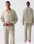 Woven Gauze Pajamas Men's  Thin Home wear Suit