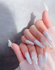 Premium Feel Wearable Nails Soft Macchiato Blue Ice