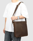 Men’s Genuine Horse Leather Crossbody Bag – Horse Leather Shoulder Bag