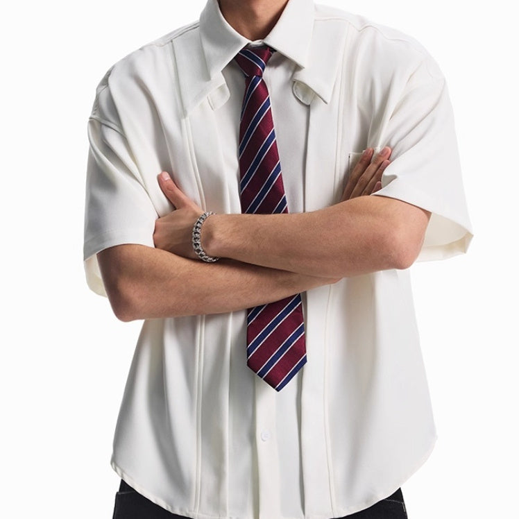 Men’s Summer Anti-Wrinkle Shirt – Loose Fit Non-Iron Short Sleeve