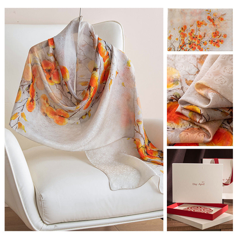 Women’s 100% Mulberry Silk Printed Scarf Wrap