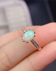 Natural Opal Ring 925 Silver Gold Plated  for women