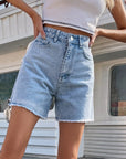 Women Loose High-Waist Denim Shorts – Casual Cotton Blend Summer Relaxed Fit Jean Shorts