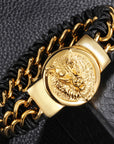 Titanium steel men's lion head gold-plated bracelet ( 3 to 7 Days shipping)